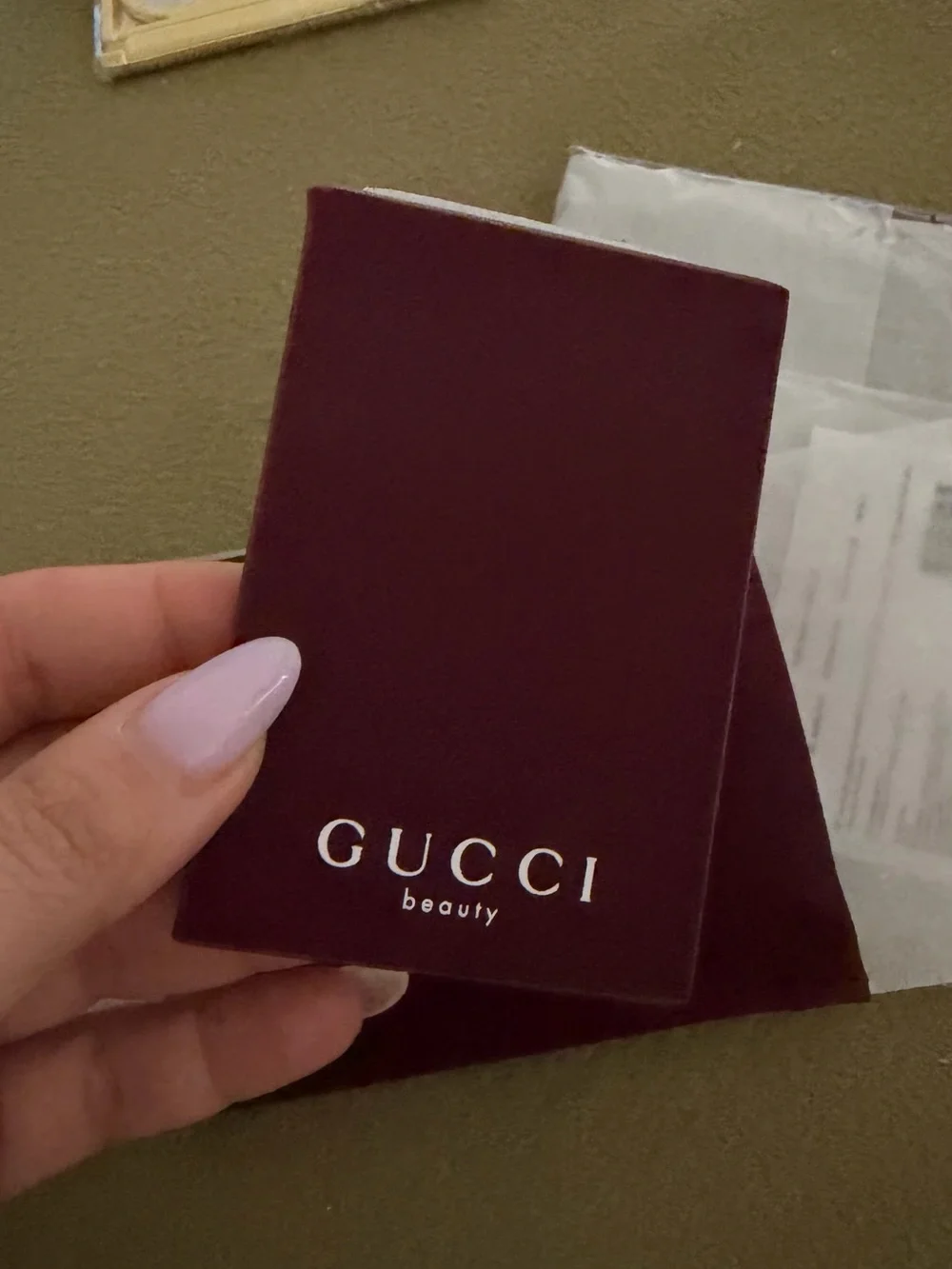 Gucci mirror new red burgundy in case pouch